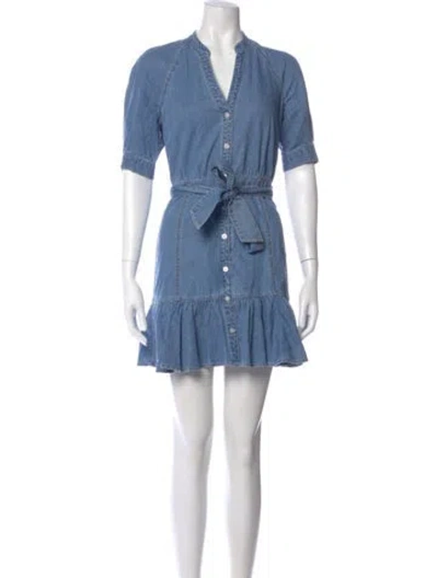 Pre-owned Veronica Beard V-neck Mini Dress In Blue