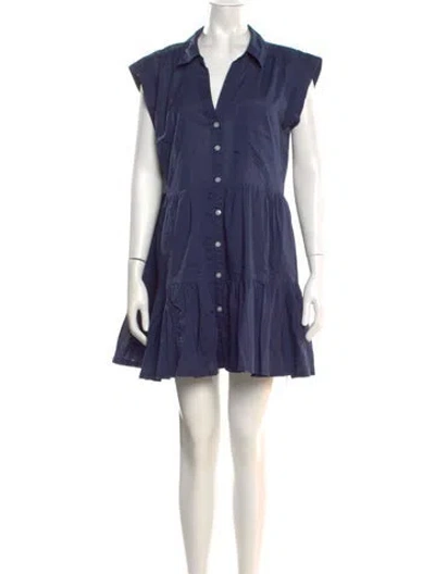 Pre-owned Veronica Beard V-neck Mini Dress In Blue