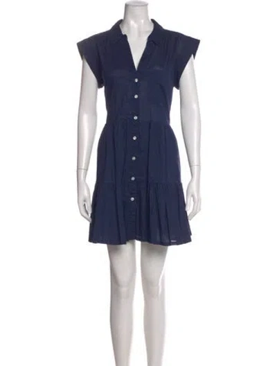 Pre-owned Veronica Beard V-neck Mini Dress In Blue