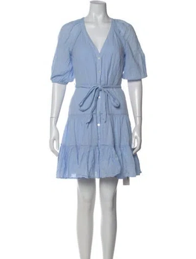 Pre-owned Veronica Beard V-neck Mini Dress In Blue