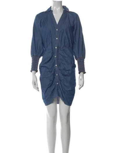Pre-owned Veronica Beard V-neck Mini Dress In Blue