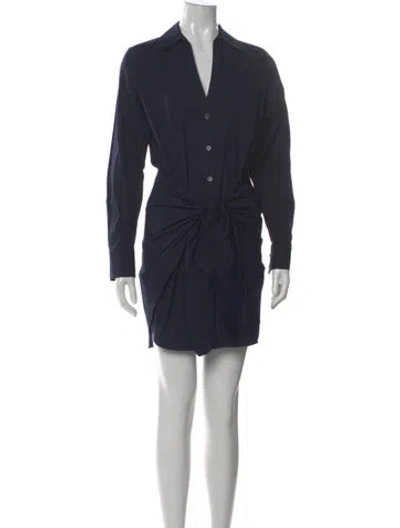 Pre-owned Veronica Beard V-neck Mini Dress In Blue