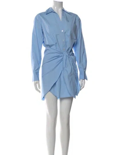 Pre-owned Veronica Beard V-neck Mini Dress In Blue