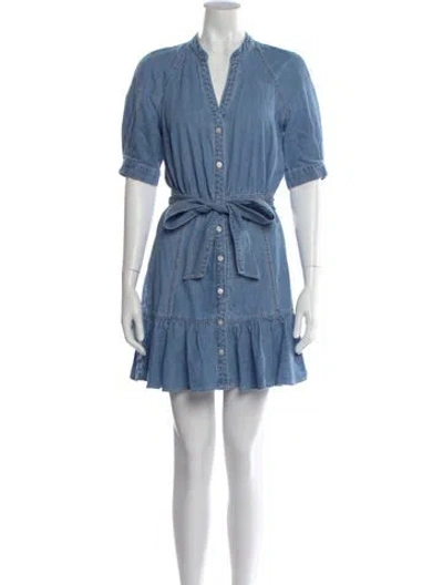 Pre-owned Veronica Beard V-neck Mini Dress In Blue