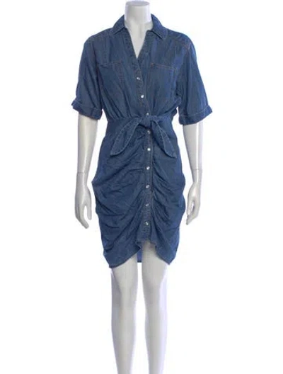 Pre-owned Veronica Beard V-neck Mini Dress In Blue