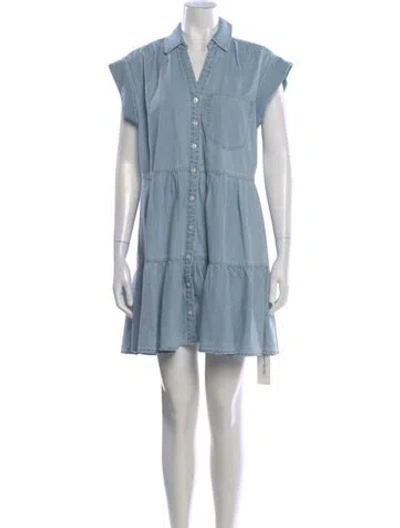 Pre-owned Veronica Beard V-neck Mini Dress In Blue