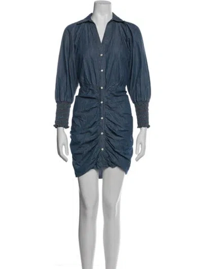 Pre-owned Veronica Beard V-neck Mini Dress In Blue