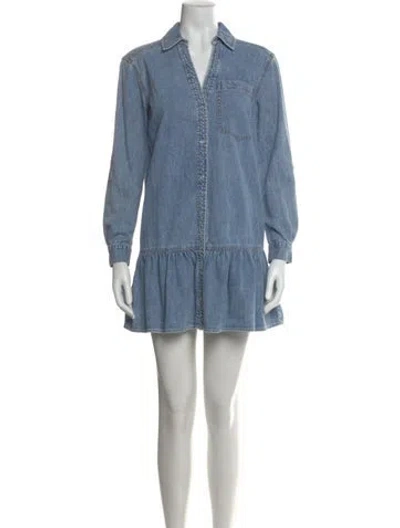 Pre-owned Veronica Beard V-neck Mini Dress In Blue