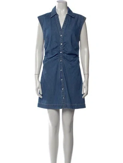 Pre-owned Veronica Beard V-neck Mini Dress In Blue