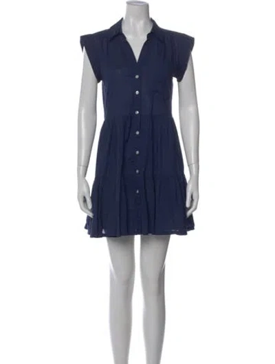 Pre-owned Veronica Beard V-neck Mini Dress In Blue