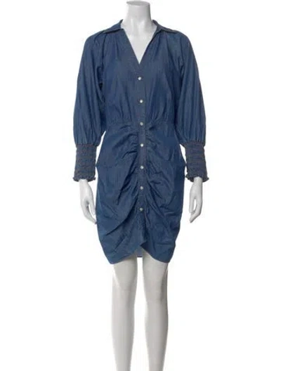 Pre-owned Veronica Beard V-neck Mini Dress In Blue