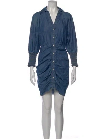 Pre-owned Veronica Beard V-neck Mini Dress In Blue