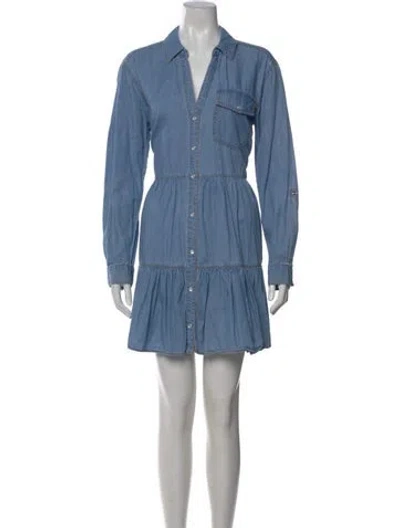 Pre-owned Veronica Beard V-neck Mini Dress In Blue
