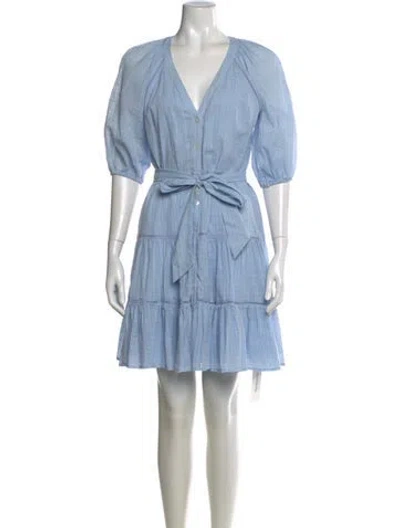 Pre-owned Veronica Beard V-neck Mini Dress In Blue