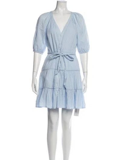 Pre-owned Veronica Beard V-neck Mini Dress In Blue