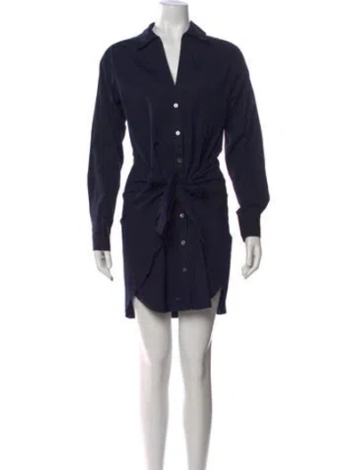 Pre-owned Veronica Beard V-neck Mini Dress In Blue