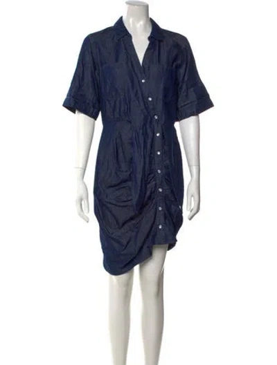 Pre-owned Veronica Beard V-neck Mini Dress In Blue
