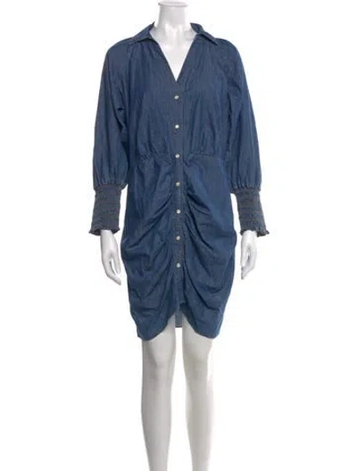 Pre-owned Veronica Beard V-neck Mini Dress In Blue