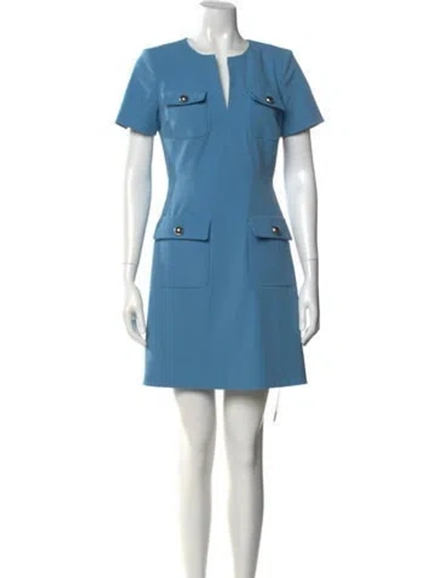 Pre-owned Veronica Beard V-neck Mini Dress In Blue