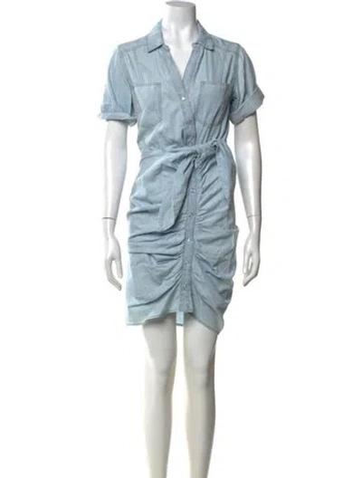 Pre-owned Veronica Beard V-neck Mini Dress In Blue