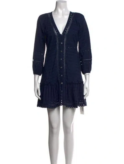 Pre-owned Veronica Beard V-neck Mini Dress In Blue