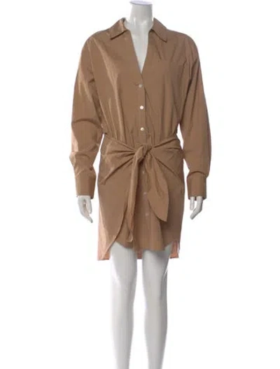 Pre-owned Veronica Beard V-neck Mini Dress In Brown