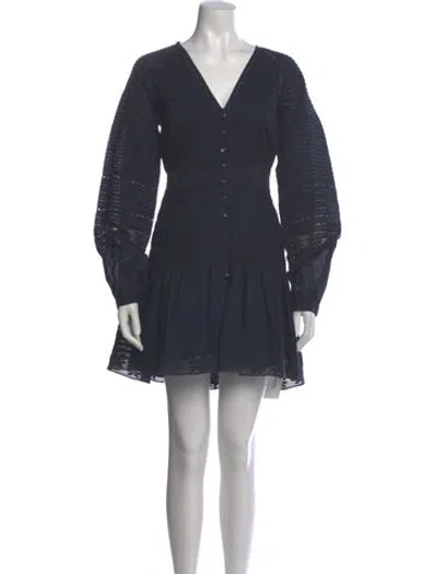 Pre-owned Veronica Beard V-neck Mini Dress In Gray