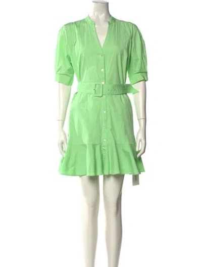 Pre-owned Veronica Beard V-neck Mini Dress In Green