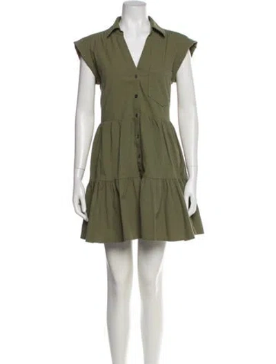 Pre-owned Veronica Beard V-neck Mini Dress In Green