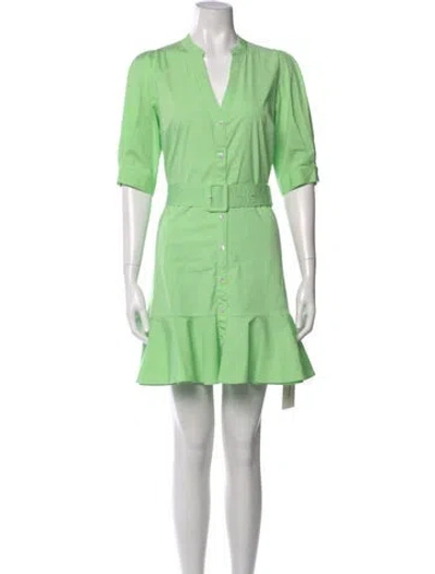 Pre-owned Veronica Beard V-neck Mini Dress In Green