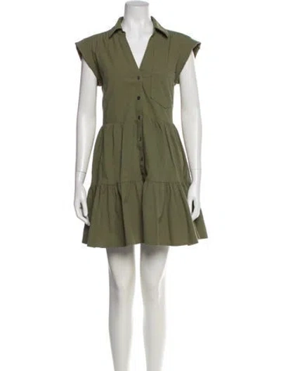 Pre-owned Veronica Beard V-neck Mini Dress In Green