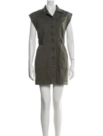 Pre-owned Veronica Beard V-neck Mini Dress In Green