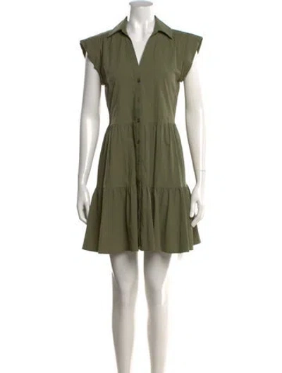 Pre-owned Veronica Beard V-neck Mini Dress In Green