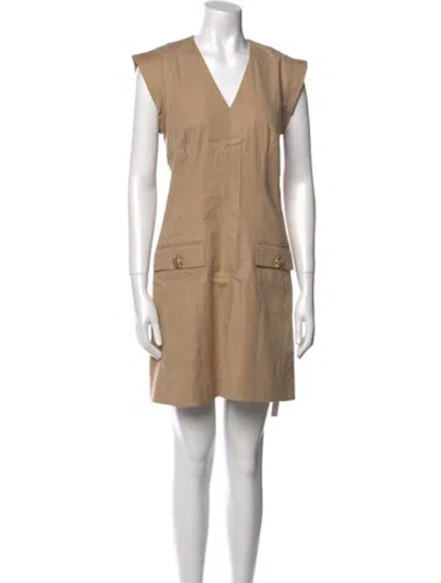 Pre-owned Veronica Beard V-neck Mini Dress In Multi