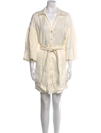 Pre-owned Veronica Beard V-neck Mini Dress In Neutral