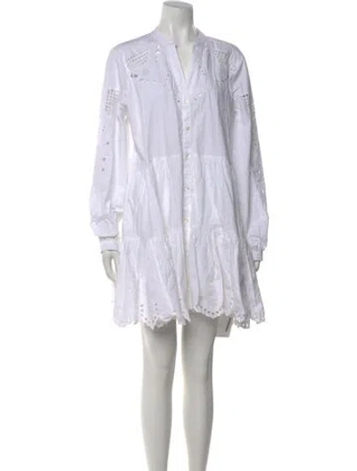 Pre-owned Veronica Beard V-neck Mini Dress In Neutral