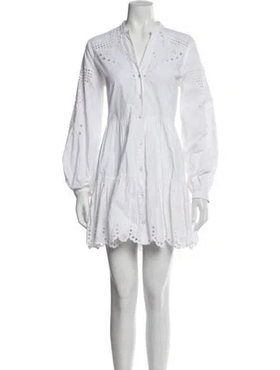 Pre-owned Veronica Beard V-neck Mini Dress In Neutral