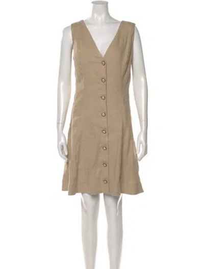 Pre-owned Veronica Beard V-neck Mini Dress In Neutral