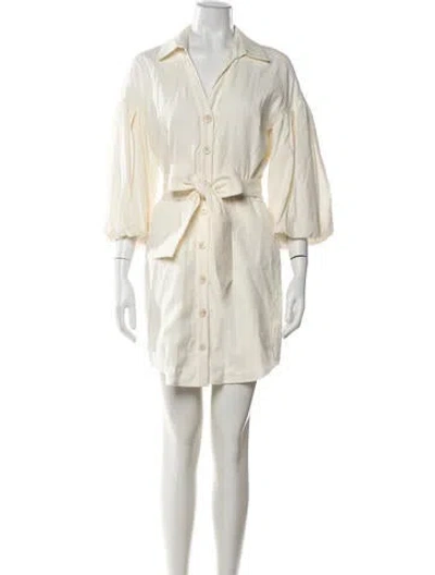 Pre-owned Veronica Beard V-neck Mini Dress In Neutral