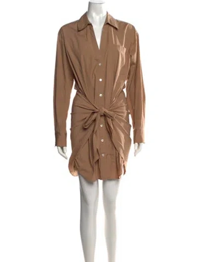 Pre-owned Veronica Beard V-neck Mini Dress In Neutrals