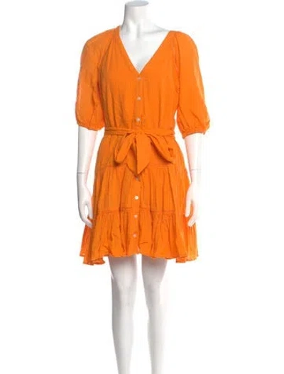 Pre-owned Veronica Beard V-neck Mini Dress In Orange