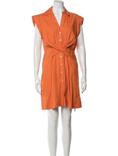 Pre-owned Veronica Beard V-neck Mini Dress In Orange