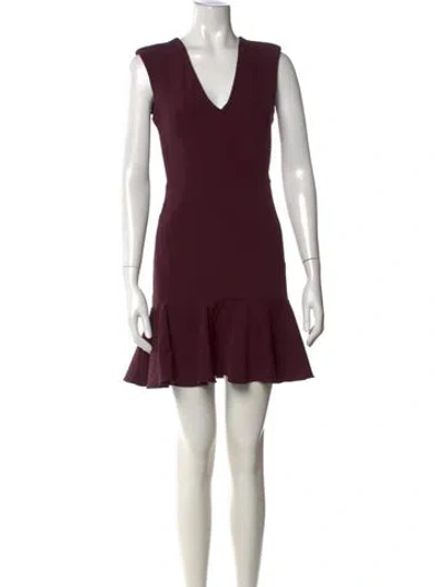 Pre-owned Veronica Beard V-neck Mini Dress In Purple