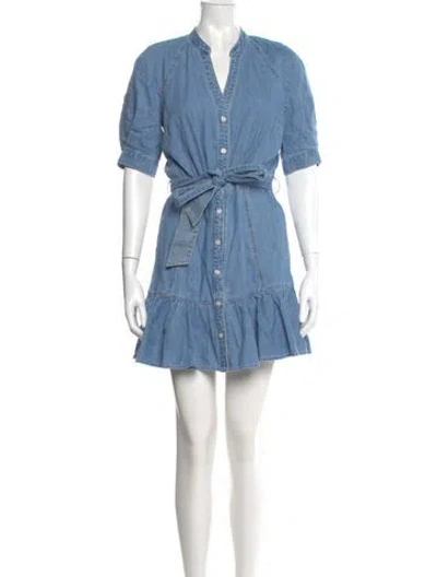 Pre-owned Veronica Beard V-neck Mini Dress W/ Tags In Blue