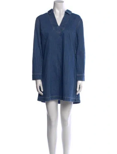 Pre-owned Veronica Beard V-neck Mini Dress W/ Tags In Blue