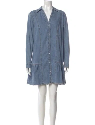 Pre-owned Veronica Beard V-neck Mini Dress W/ Tags In Blue