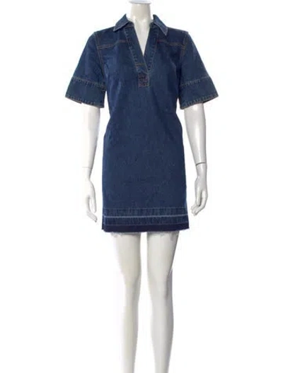 Pre-owned Veronica Beard V-neck Mini Dress W/ Tags In Blue