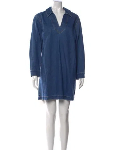 Pre-owned Veronica Beard V-neck Mini Dress W/ Tags In Blue