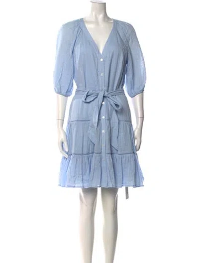 Pre-owned Veronica Beard V-neck Mini Dress W/ Tags In Blue