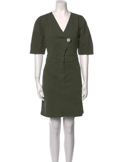 Pre-owned Veronica Beard V-neck Mini Dress W/ Tags In Green